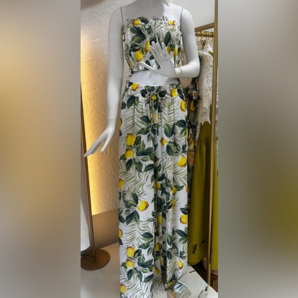 Lemoncello Crop Top and  Wide Leg Jumpsuit